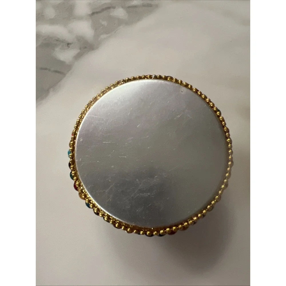 Gorgeous‎ Handmade Colorful Rhinestone Trinket Box Round Unique